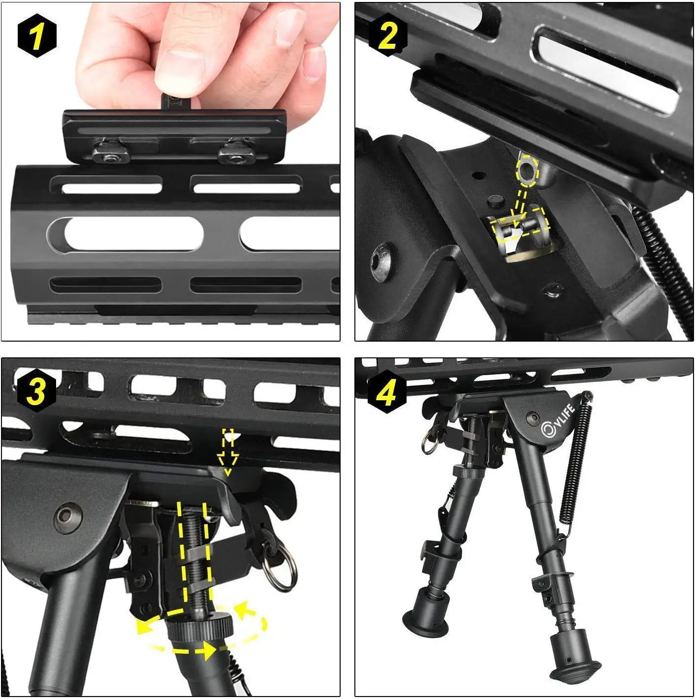 Brave Tactical Mlok Mount Picatinny Bipod Adapter Mount Sling Stud Handguard Adapter Profile Rifle Accessory Harris T-Nut Screws