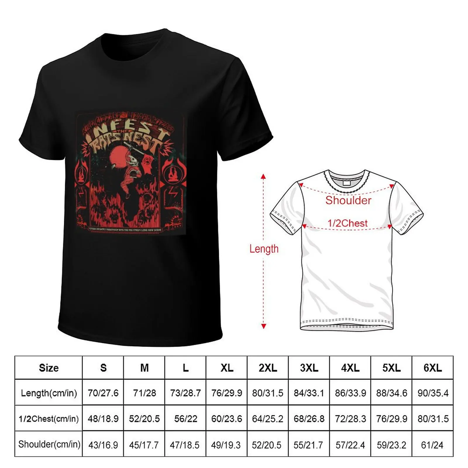 Infest The Rats Nest x Eyes Like The Sky (King Gizzard) T-Shirt Comfortable Work Wear Tee
