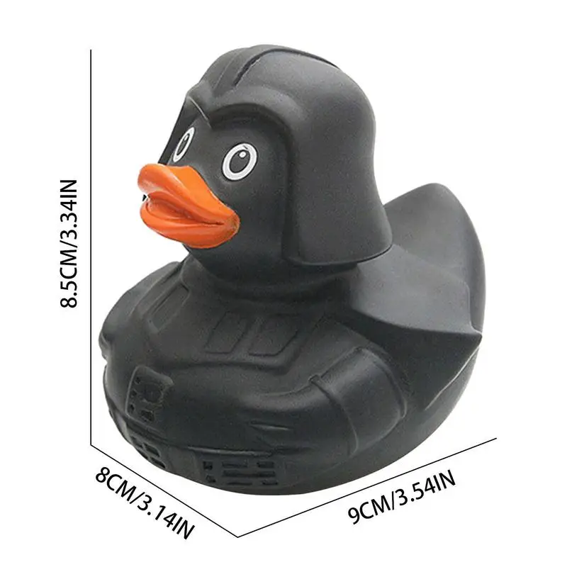 Pato de borracha preto engraçado para crianças, Mini brinquedos de banho, Banheira de Halloween, Brinquedos de piscina