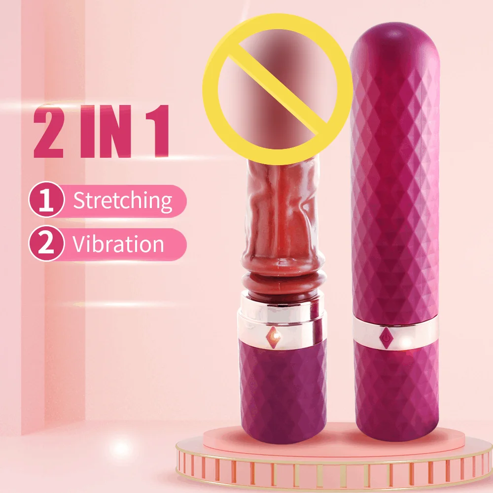 Consolador vibrador de empuje realista con anillo hacia arriba y hacia abajo, máquina de 7 vibraciones fuertes para mujeres, punto G, Juguetes sexuales para adultos