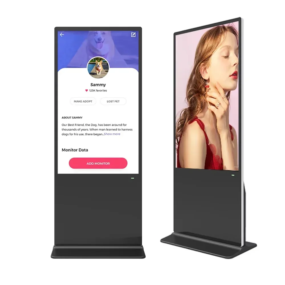 50 inch vertical floor standing advertising machine touch LCD display video network HD player