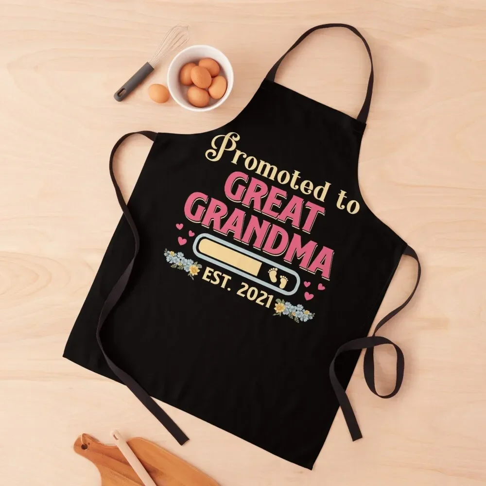 Promoted To Great Grandma Est. 2021 Apron Kitchen And Home Items barber uniform Apron