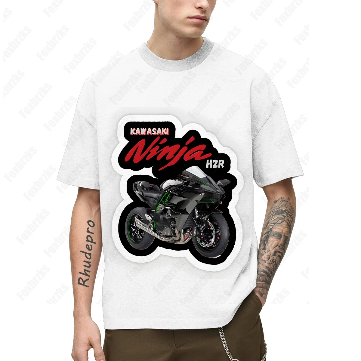 2024 Summer New Kawasakis Motorcycle Heavy Motorcycle Riding T Shirt Men\'s Pure icon Short-sleeved T-shirt