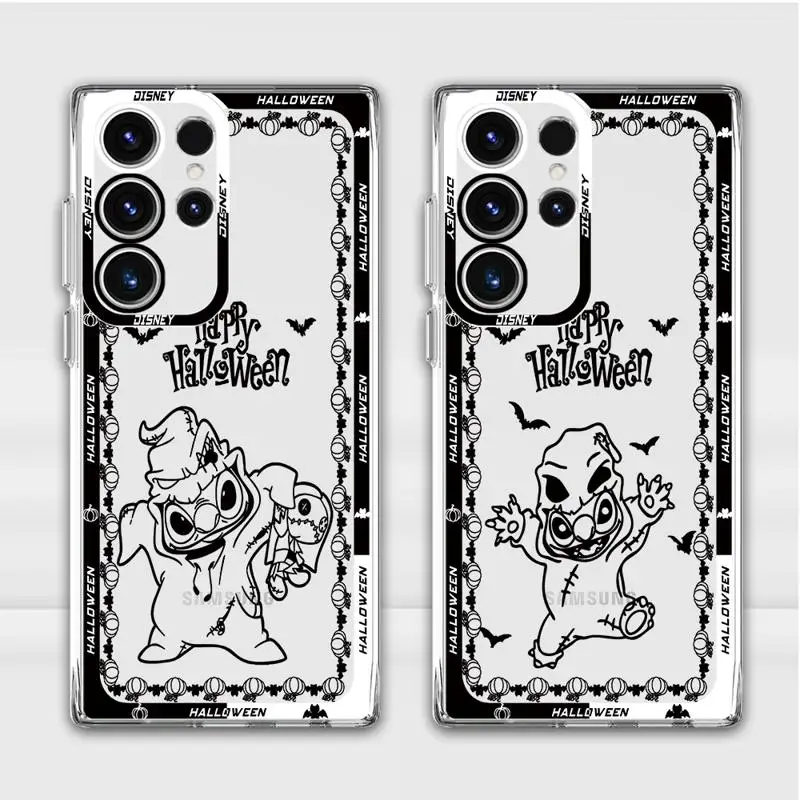 Disney Halloween Stitch Cosplay Phone Case for Samsung Galaxy S24 Ultra S23 S22 Plus S21 S20 FE Clear Funda Transparent Cover