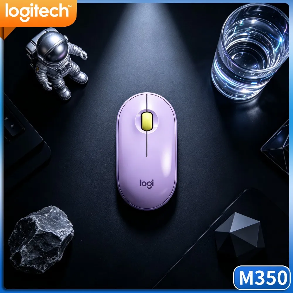 Logitech M350 PEBBLE Lightweight Soft Click Wireless Mouse 2.4G Bluetooth For Notebook PC Tablet Home Daily Work