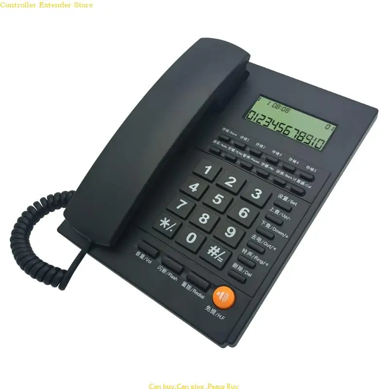 Big Button Telephone Loud Volumes Landline Phone with LCD Display Speed Dial Corded Telephone for Home Hotel Office