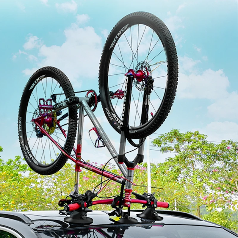 FOVNO Bike Rack for Car Manual Handstand Suction Roof Top Bike Carrier MTB Road Car Carry Bicycle Racks Cycling Toolss