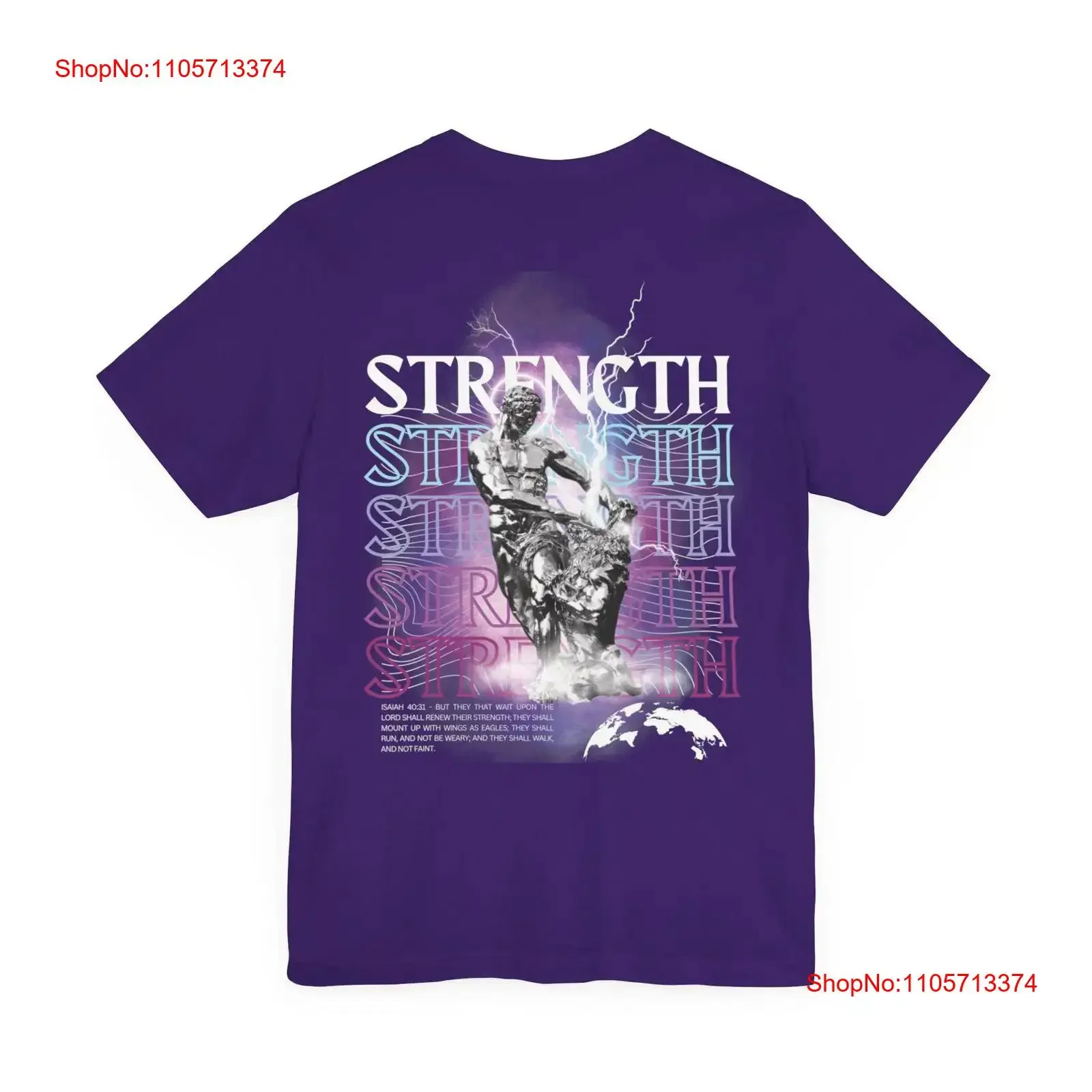 Strength Isaiah 40 31 Jesus Religious Boys shirt Girls Mom Dad Church T Gym vintage Washed Casual graphic Breathable