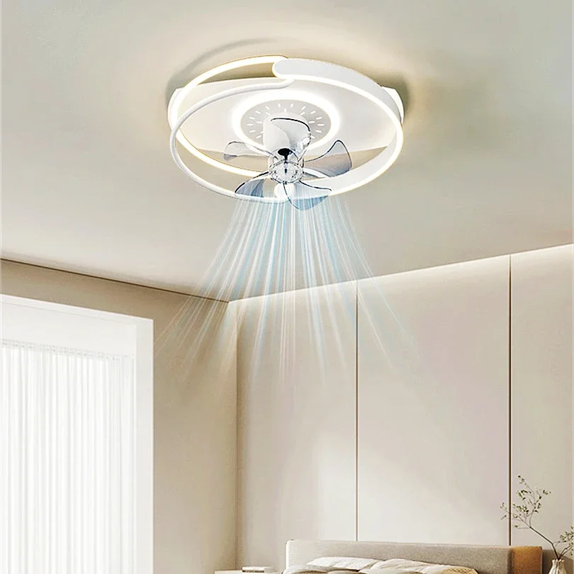 

Modern bedroom fan light remote control intelligent 360 ° rotation 6 wind speed living room circular fan LED ceiling light