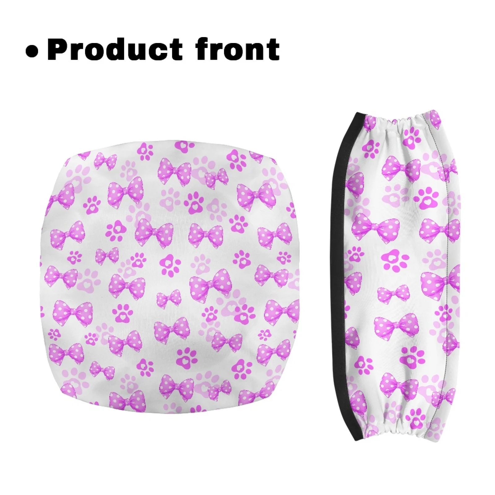 Coloranimal Adjustable Wrinkle Free Set of 2 Rollator Walker Seat Cover for Women Friends for Home Pink Bow Paw Art