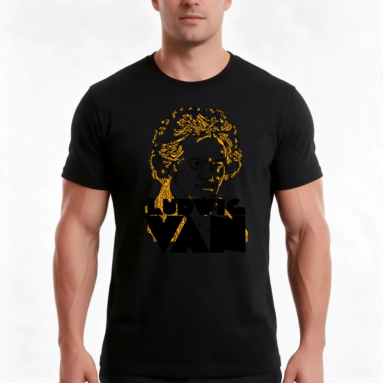 Ludwig Van T-Shirt Summer Casual Cotton Tee Oversized Streetwear Tops Vintage Graphic Print Loose Fit Short Sleeve