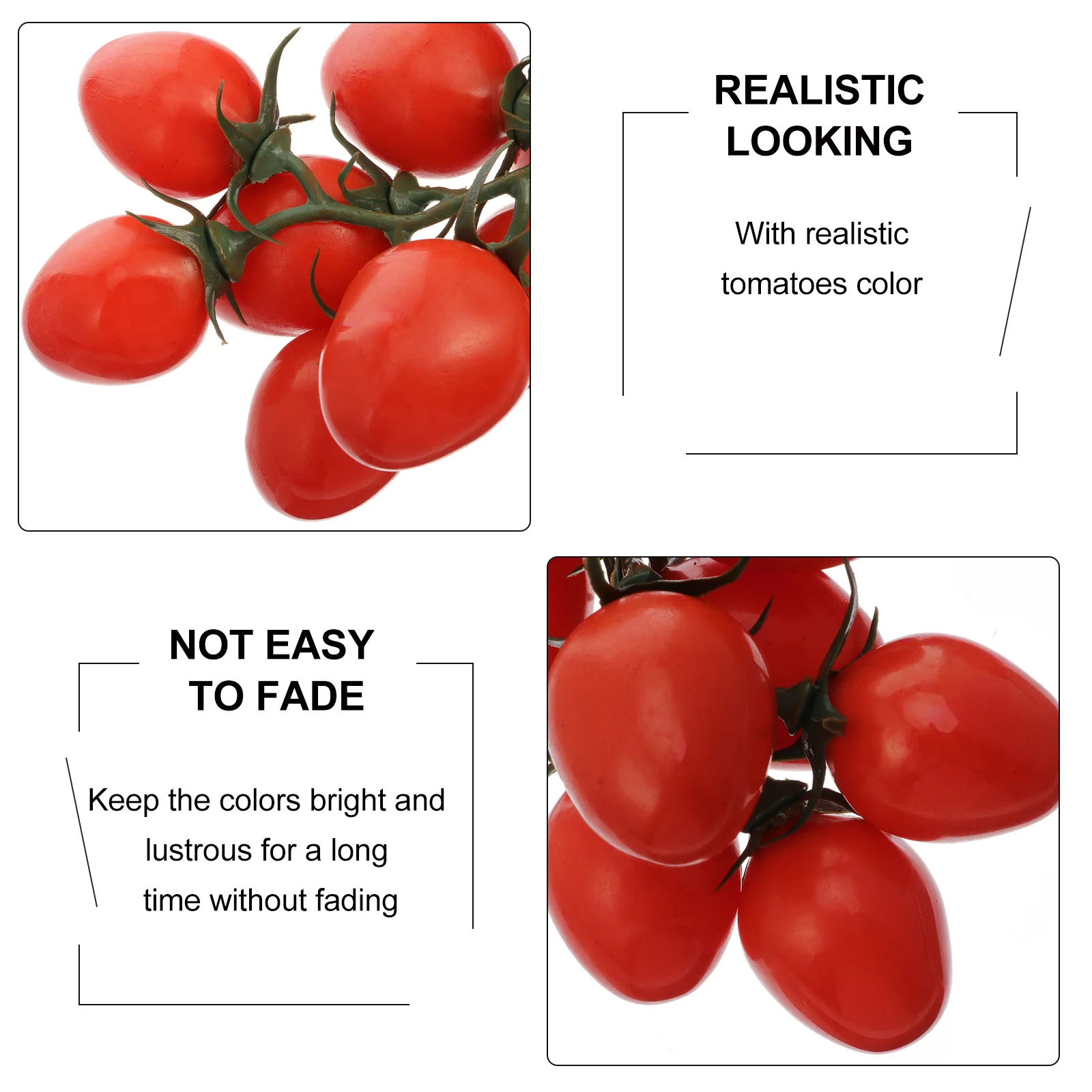 

Artificial Cherry Tomatoes Realistic Size Lifelike Decorative Simulation Fruit Photography Prop Artificial Cherry Tomatoes