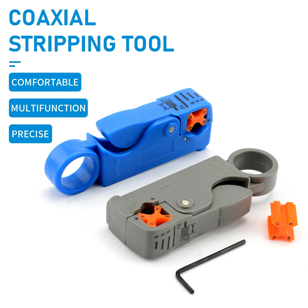 Coaxial Cable Stripper Rusty Wire  Cable Tool Wire Stripper Stainless Steel Hex Wrench Accessories Insulation Straight Pipe