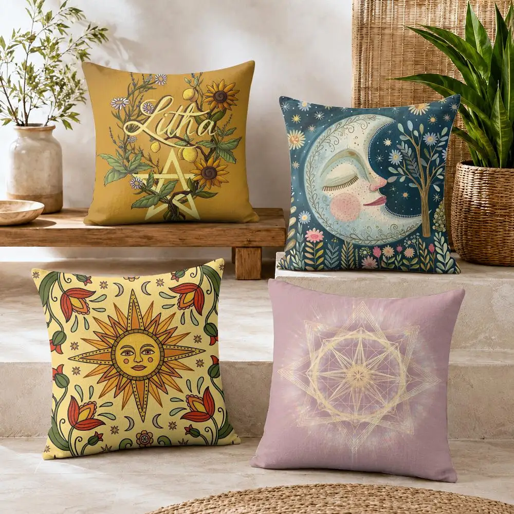 Nordic Midsummer Festival Cushion Cover Premium Linen Pillow Cover Durable Soft Breathable Washable Home Decor Cushion Case
