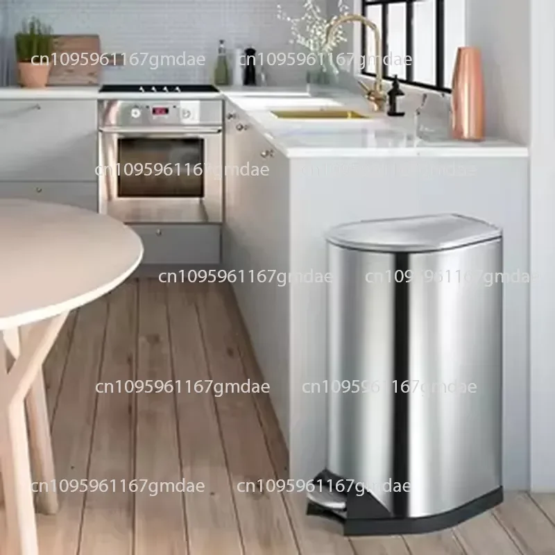 Stainless steel trash can household kitchen with lid medical large trash can commercial hotel hospital foot step large