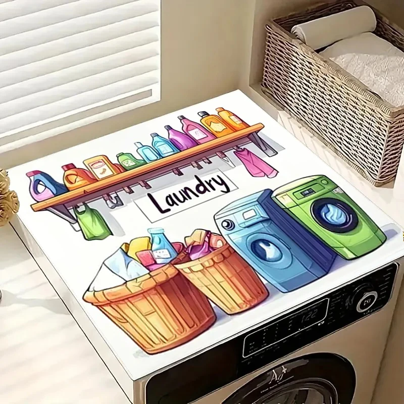 Laundry Room Washing Machine Dust Pad Waterproof Oven Microwave Refrigerator Fridge Top Protector Mat Coffee Drain Pad Halloween
