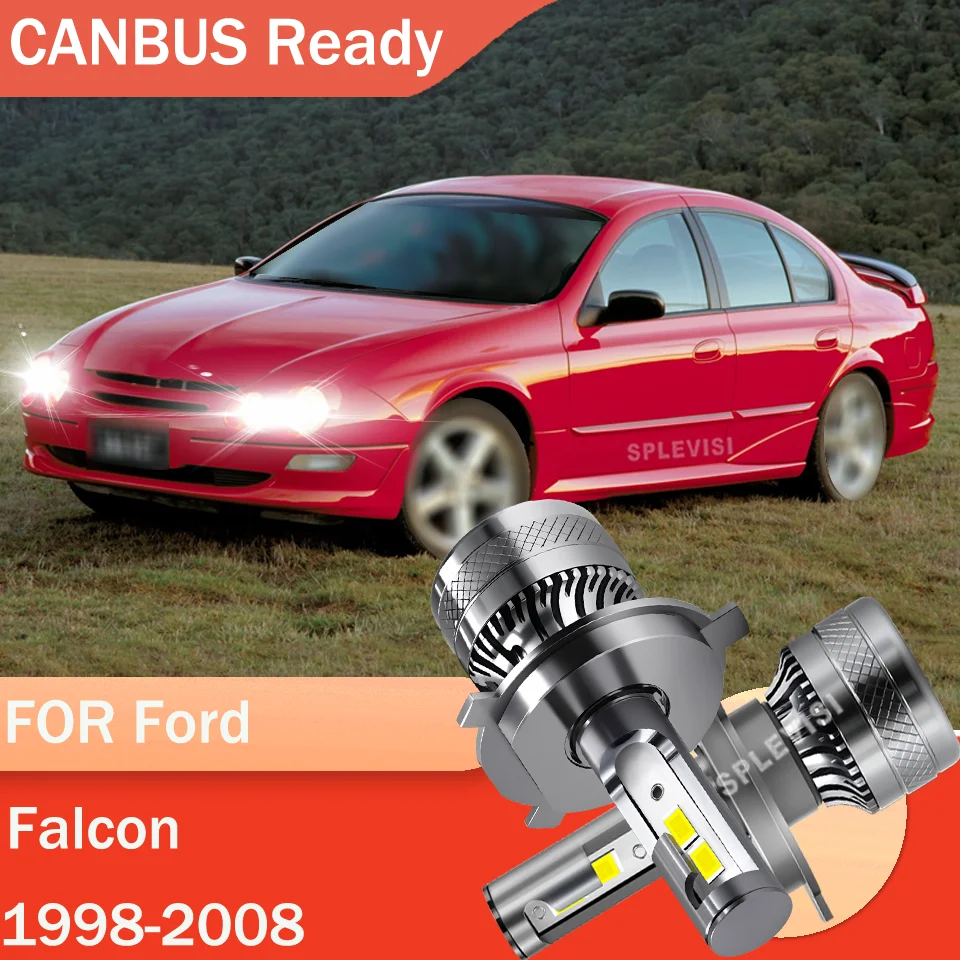 

High Bright 200W LED Headlight H4 Car Light W/Cooling Fan For Ford Falcon 1998 1999 2000 2001 2002 2003 2004 2005 2006 2007 2008