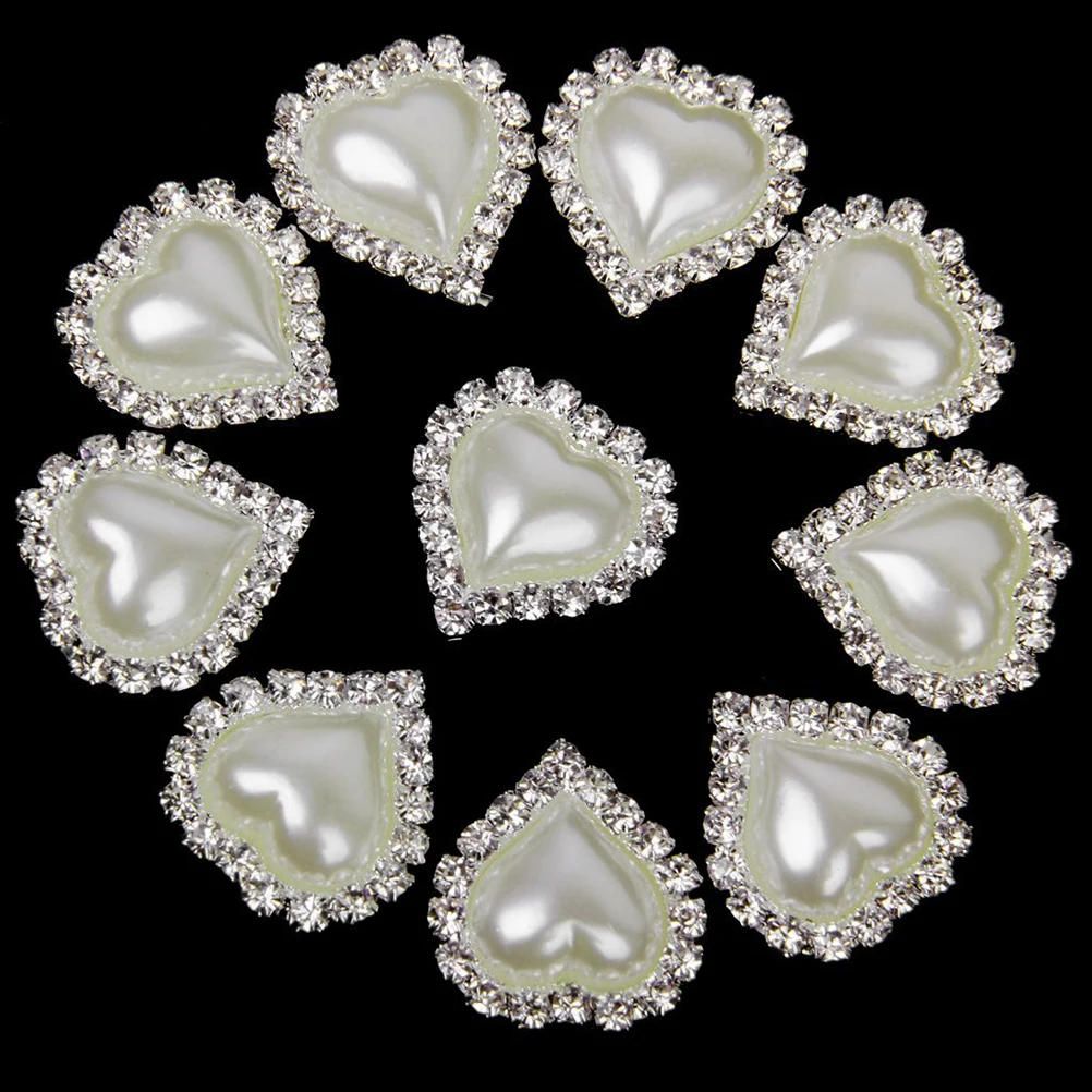 

10pcs Rhinestone Button Flatback Embellishment 20Mm*25Mm Oval Silver Beige Acrylic Zinc Alloy Drill Buttons For Garment Bag
