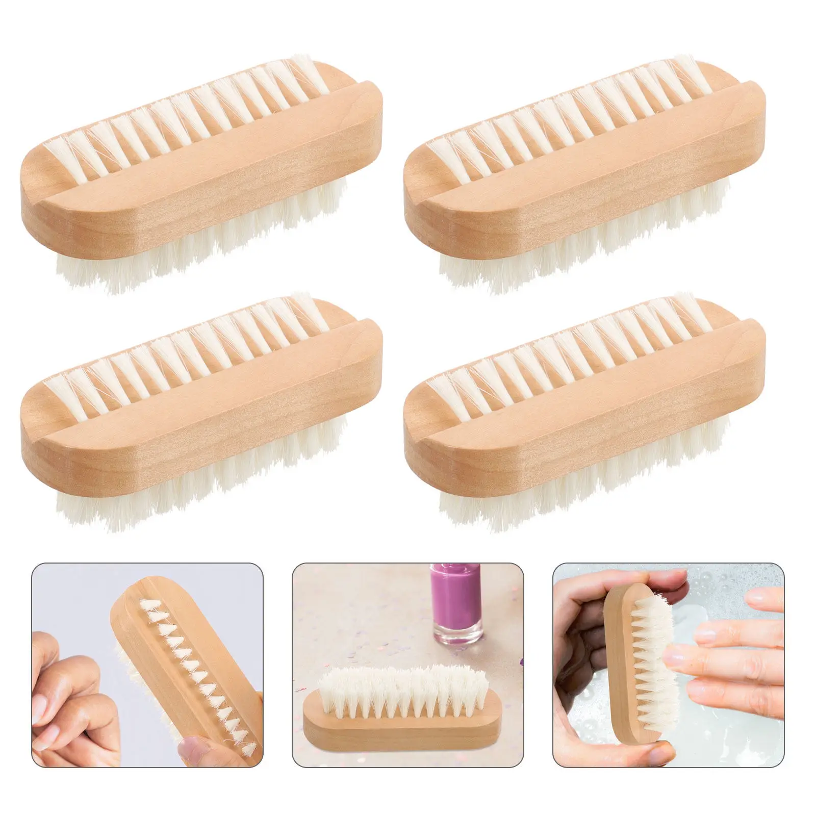 

Набор из 4 деревянных щеток для ногтей: прочные, гладкие, удобные для чистки ногтей на руках и ногах, для использования на кухне, в ванной, саду, у раковины, в путешествиях