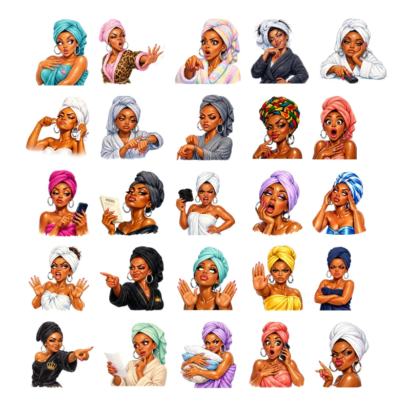 

Black Girl shower outfit Iron On Transfer Printing For Clothing Heat Transfer Patch For Tshirt Hoodies Thermal Sticker Afro Girl