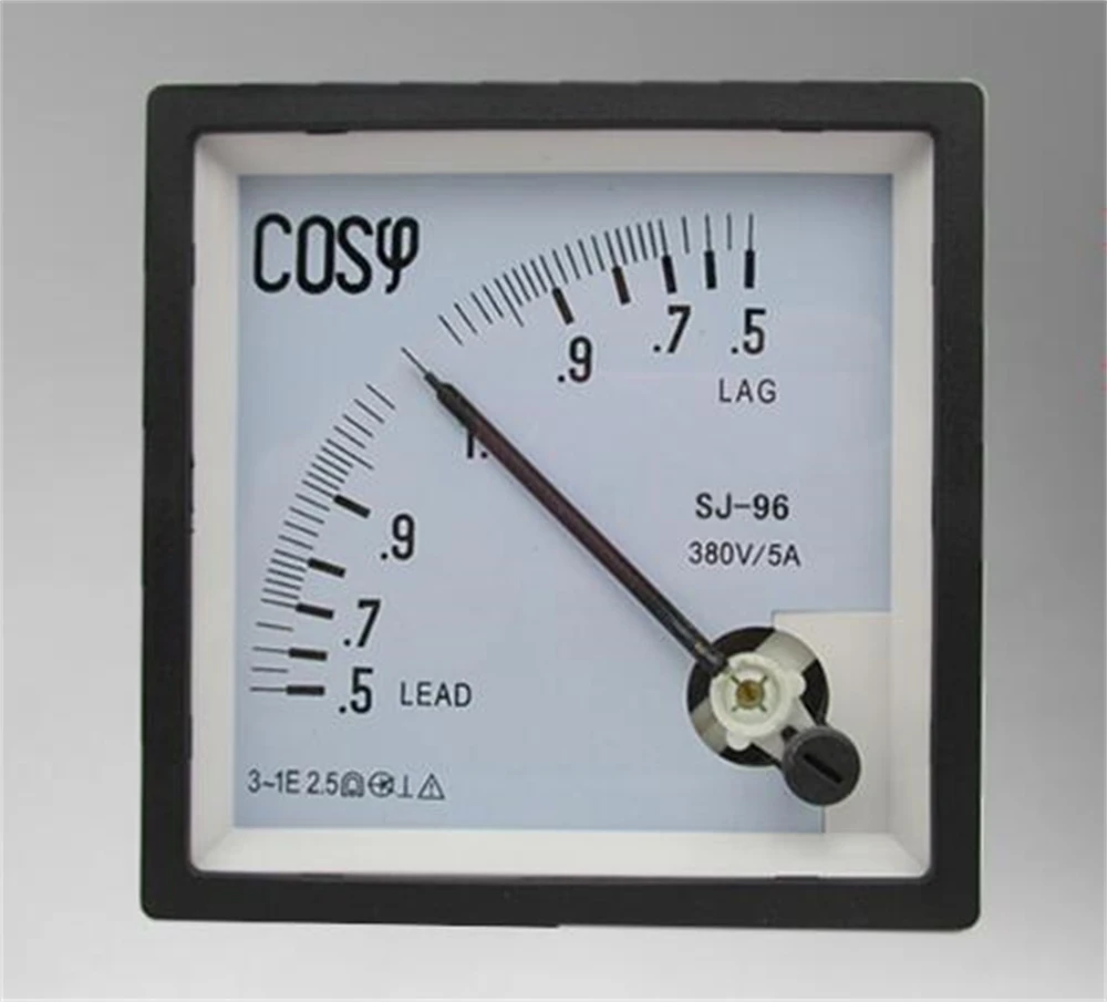 

1Pcs SJ-96 COS 380V 5A cosφ three phase power factor meter pointer type power factor meter CP-96 SQ-96 JY-96