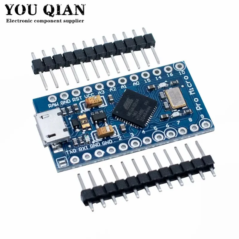 Pro Micro ATmega32U4 5V 16MHz Original Chip Replace ATmega328 For Arduino Pro Mini With 2 Row Pin Header For Leonardo UNO R3