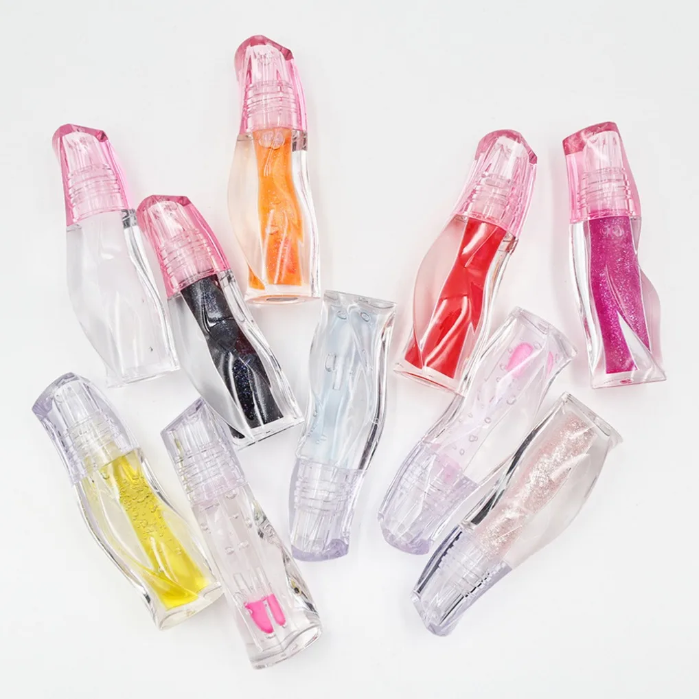 Aceite labial transparente brillante hidratante, etiqueta privada, labios regordetes sexys, líquido labial teñido de fresa, resistente al agua, brillo de labios hidratante personalizado