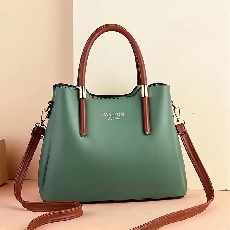 

Women's Letter Pattern Hand Bag, Faux Leather Large Capacity Shoulder Bag, Zipper Crossbody Bag