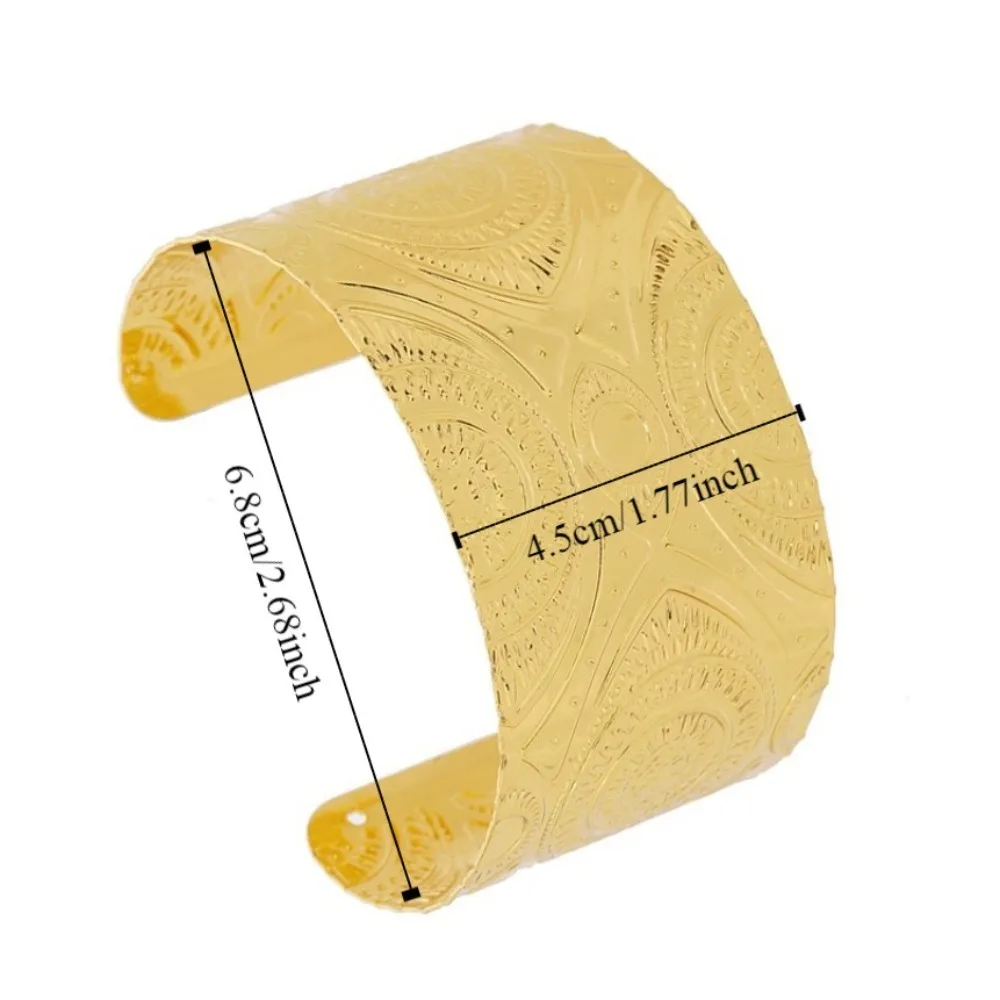 زهرة Dunhuang الذهبي واسعة سوار خمر نمط داي القديم سوار رائعة العرقية البوهيمي أساور هدية #6