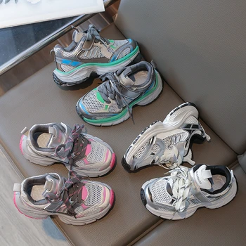 Baskets de sport respirantes à semelle souple pour enfants, baskets de course décontractées, marque de mode, printemps, été, automne, garçons, filles