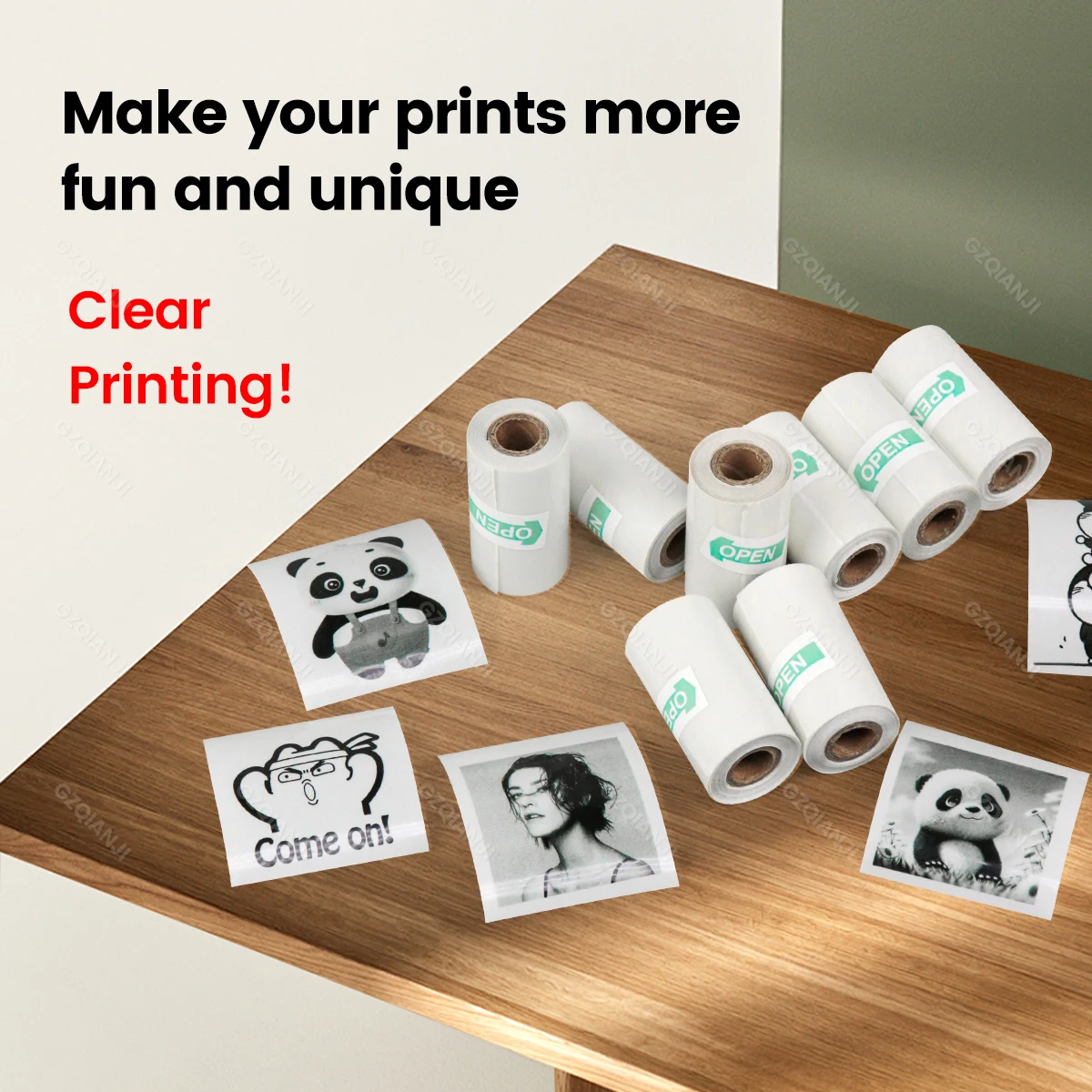 57MM x 30MM Adhesive Transparent Thermal Paper Clear Sticker Paper For 58mm Mini Thermal Printer Photo Printing Paper