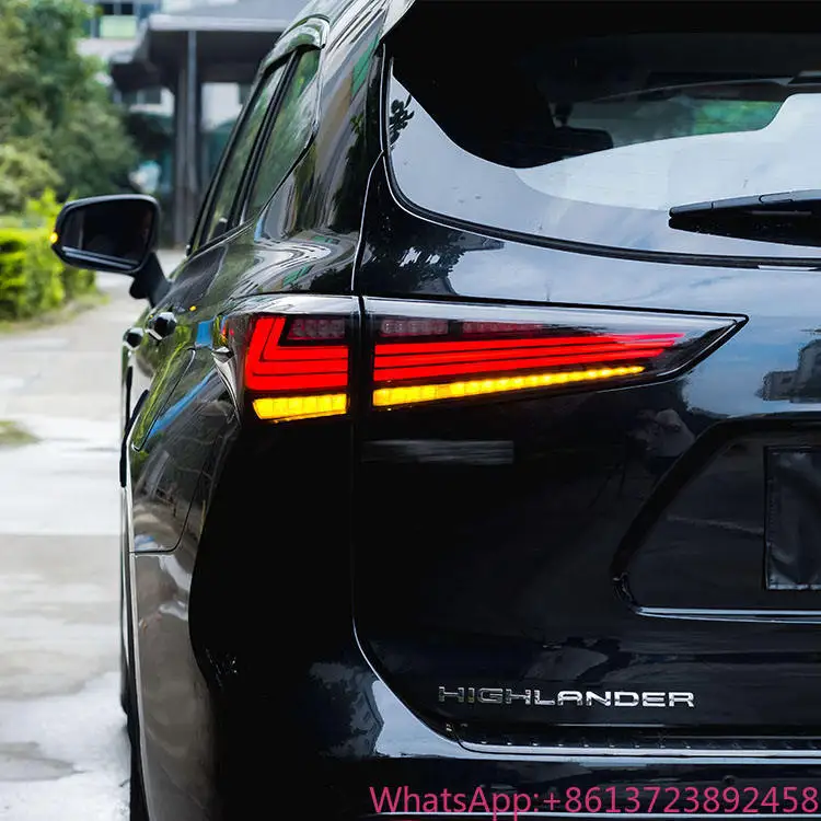 

2021-2023 for Toyota Highlander LED Tail Lights New Red Rear Lamps Assembly DRL Start Animation Waterproof 4th Gen Rear Lamp 12V