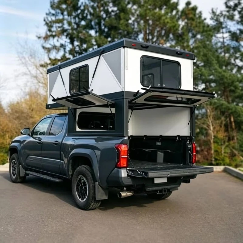 Foldable Hard Shell Pickup Roof Tent Honeycomb Aluminum Hard Wall and Aluminum High Roof Custom Size Available for All Pickups
