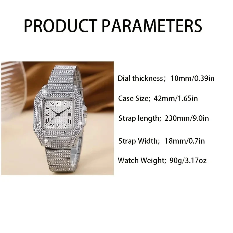 1PCS Fashion Men\'s Exquisite Alloy Watch Luxury Silver Quartz Watch Men\'s Business Leisure Watch 