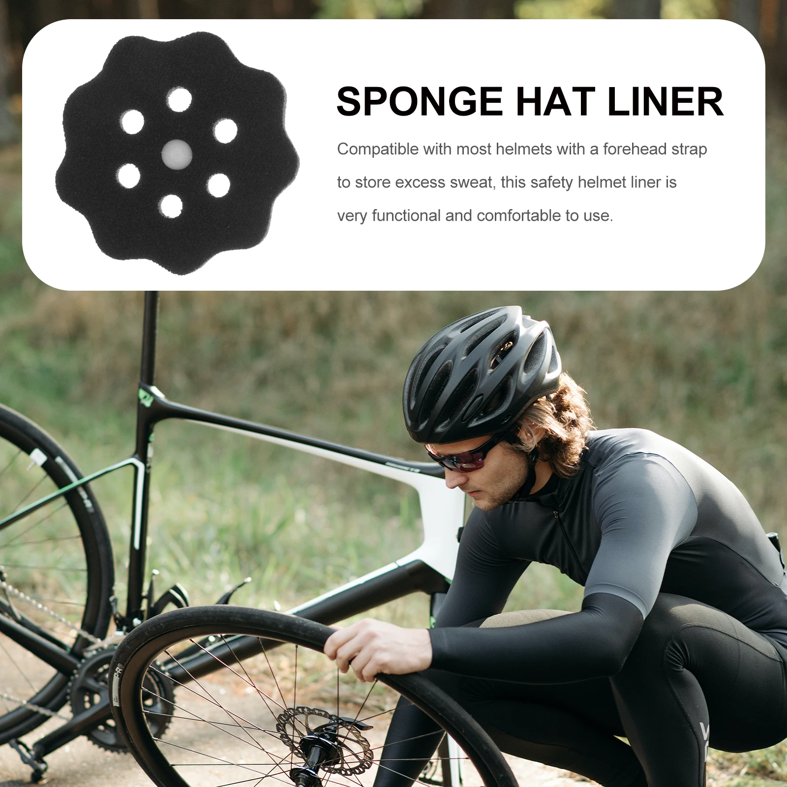 

10 Pcs Hard Hat Lining Liner Replacement Sponge Cap Inserts Foam Black Hardhat Man