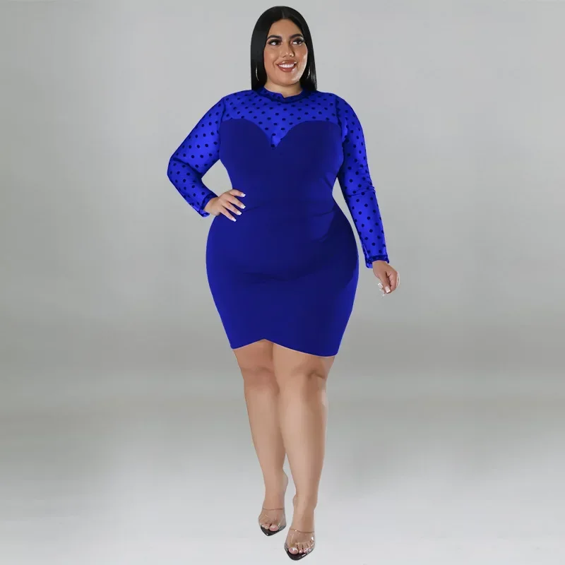 MY1032-europejski i amerykański plus size seksowny hip przytulanie klub nocny odzież damska siateczkowa wielokolorowa sukienka, pulchny MM