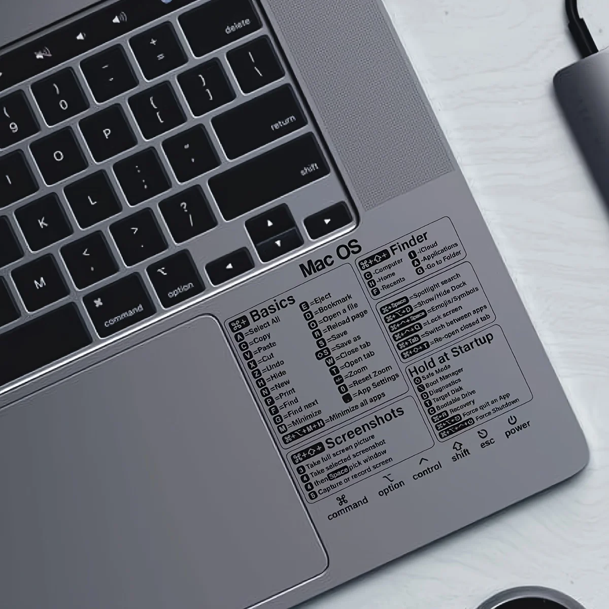

1pc Quick Reference Guide, Keyboard Shortcut Stickers for MacBook, Compatible with 13-16 Inch MacBook Air Pro Laptop Stickers