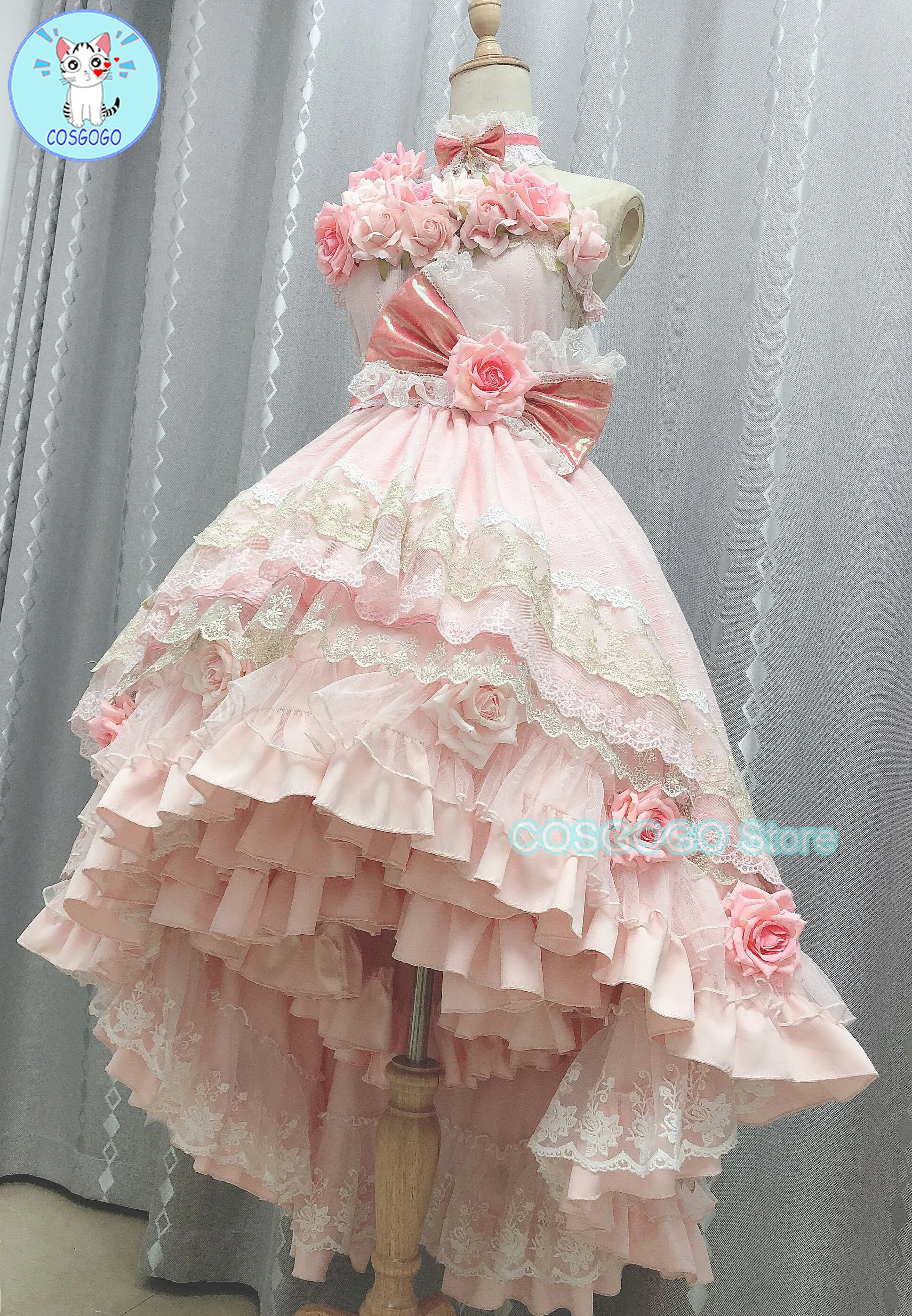 Who Made Me A Princess Cosplay Costume pour femme, Atanrenfor202 y, Magnifique robe Lolita, Tenues d'Halloween personnalisées, Rose adulte