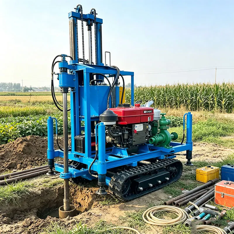 Customized Premium Diesel Wheel 30HP Hydraulic 100M Fast Drilling Strong Power Deep Water Well Drilling Rig