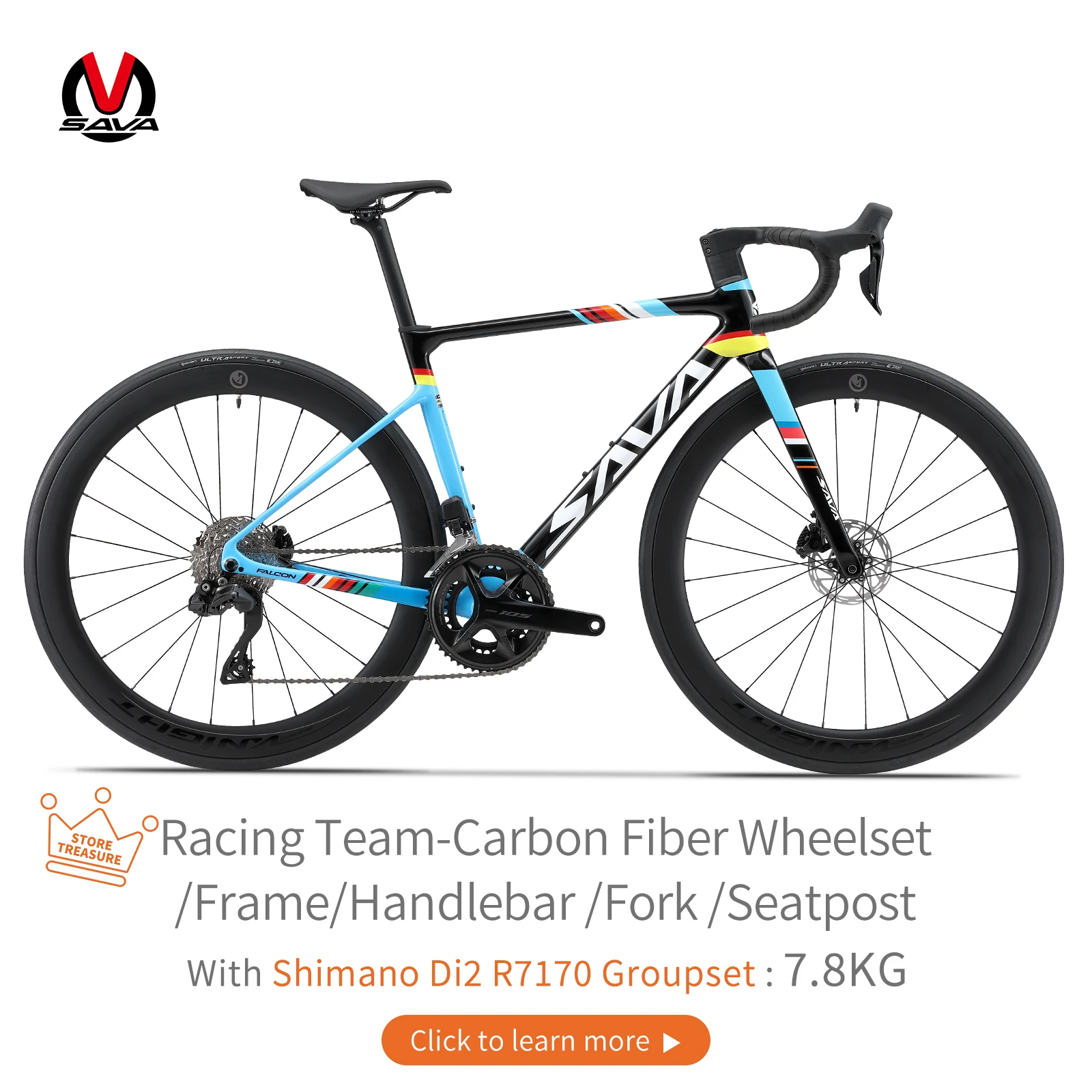 

SAVA Racing Team Edition electronic shifting Road Bike 24 Speed Full Carbon Fiber Road Bike Race Bike with SHIMAN0 105 7170 Di2