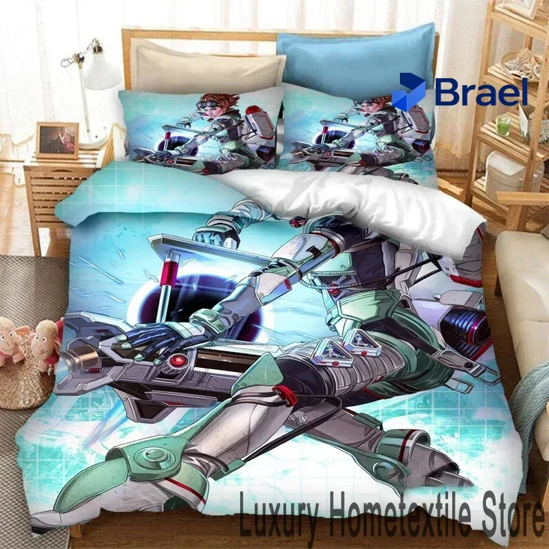 Exquisite 3D Print Apex Legends Bedding Set,Duvet Cover Comforter Bed Set Quilt Cover Pillowcase,King Queen Twin Size Boys Girls