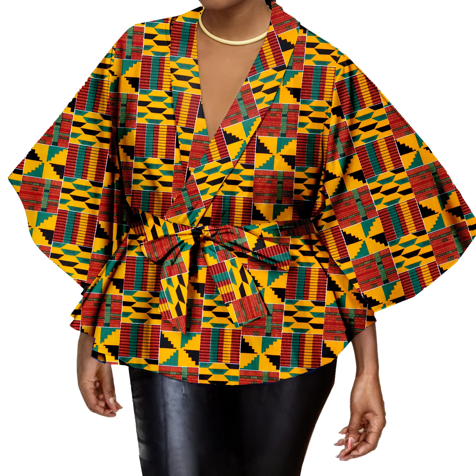 

Африканские рубашки для женщин, топы Dashiki, Анкара, хлопковое кимоно Kente, тканевая блузка с принтом, большие размеры