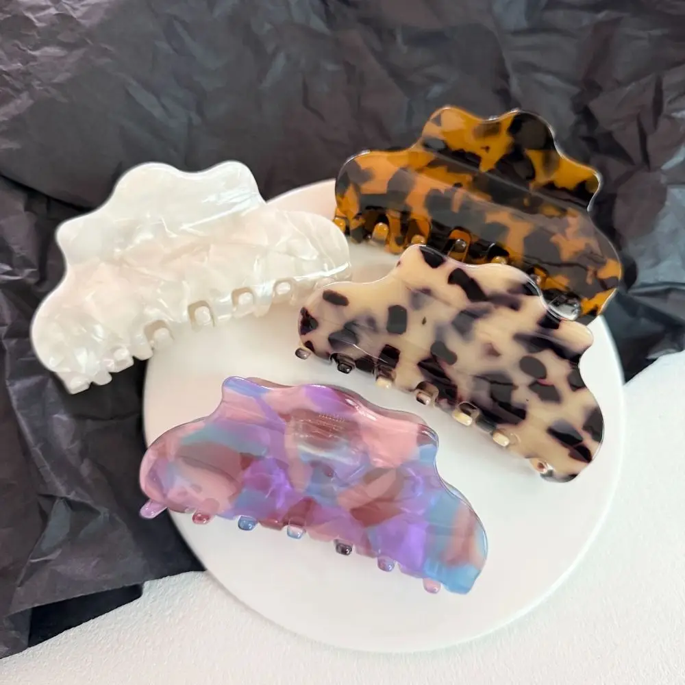 

Сплошной цвет, свежий ацетат, коготь для волос, леопардовый принт, зажим в виде акулы, форма облака, зажим в форме акулы, заколка для волос с геометрией