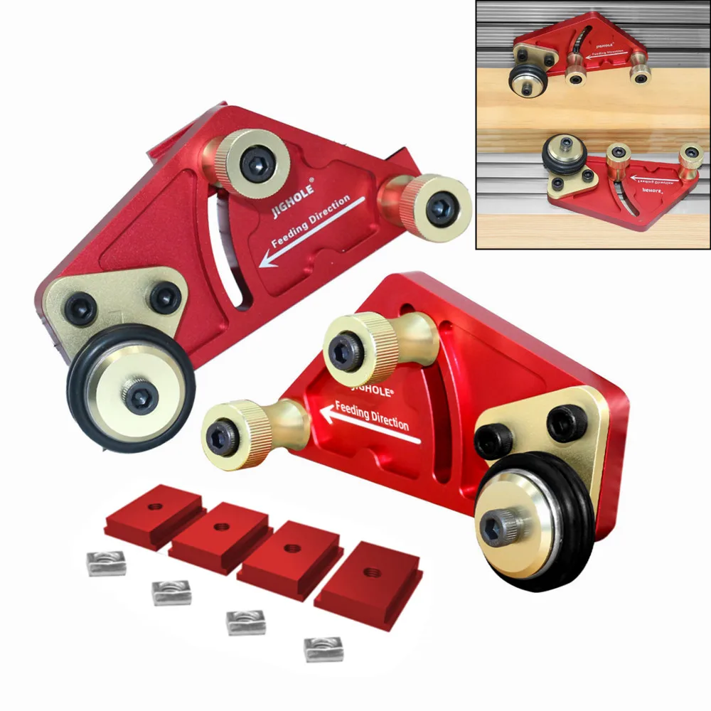 

1 Pair Clear-Cut Precision Stock Guides Woodworking Saw Table Bearing Roller Feeding Loc Boards Safety Propelling Auxiliary Tool