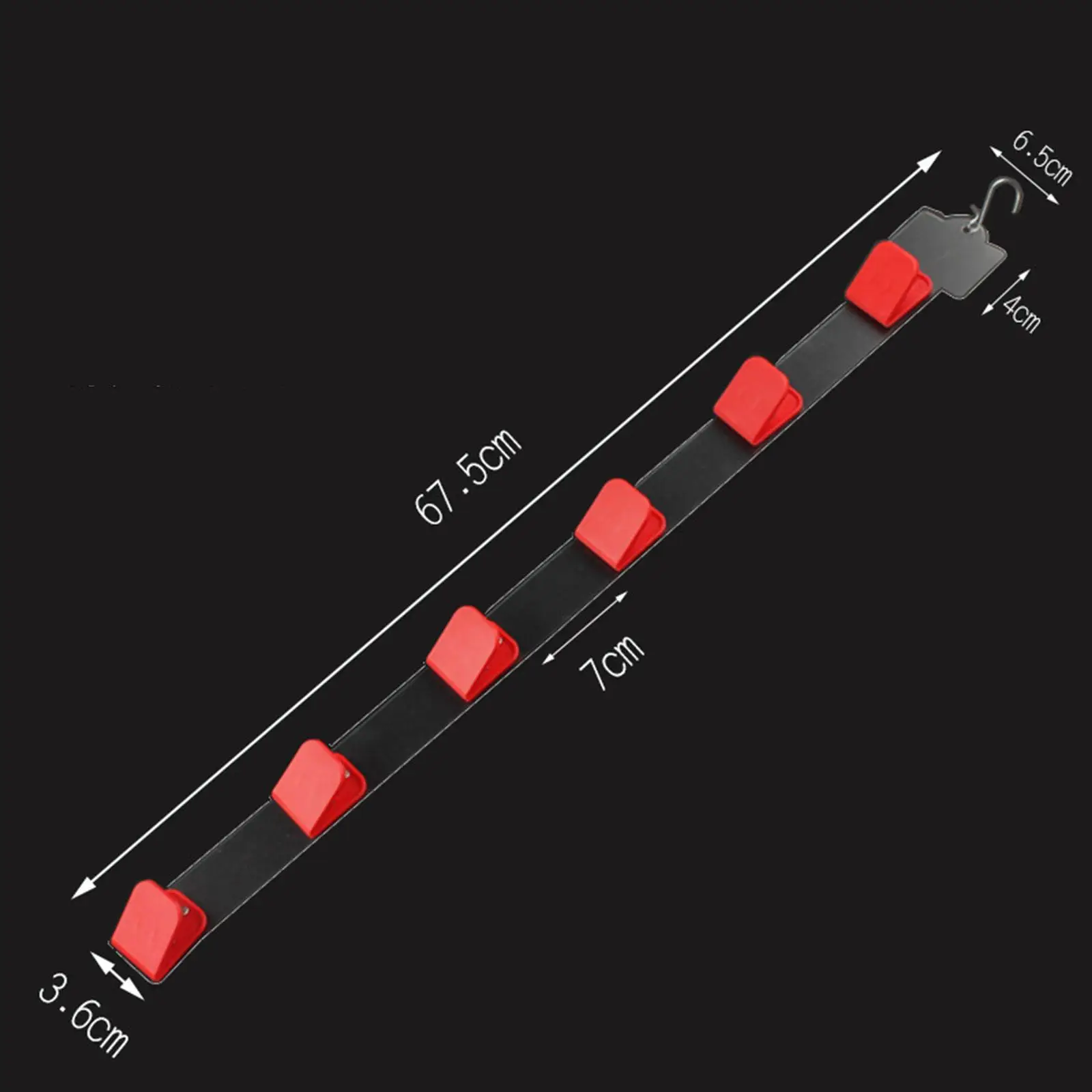 Retail Display Strip Side Hanger with 6 Clips Display Rack Accessories Snacks Hanging Strip Length 67.5cm Snack Bags Organizer