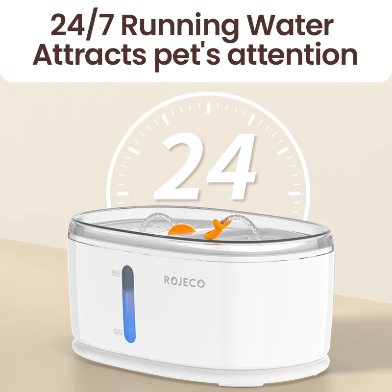 ROJECO Automatic Pet Water Fountain Dual Bowls Cat Water Dispenser Drinker Drinking Fountain For Cats Dog Multiple Pets Supplies