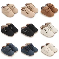 Newborn Baby Shoes Classic Leather Soft Soles Non Slip Toddler Walking Shoes for Boys and Girls 0-18M First Step Walking Shoes