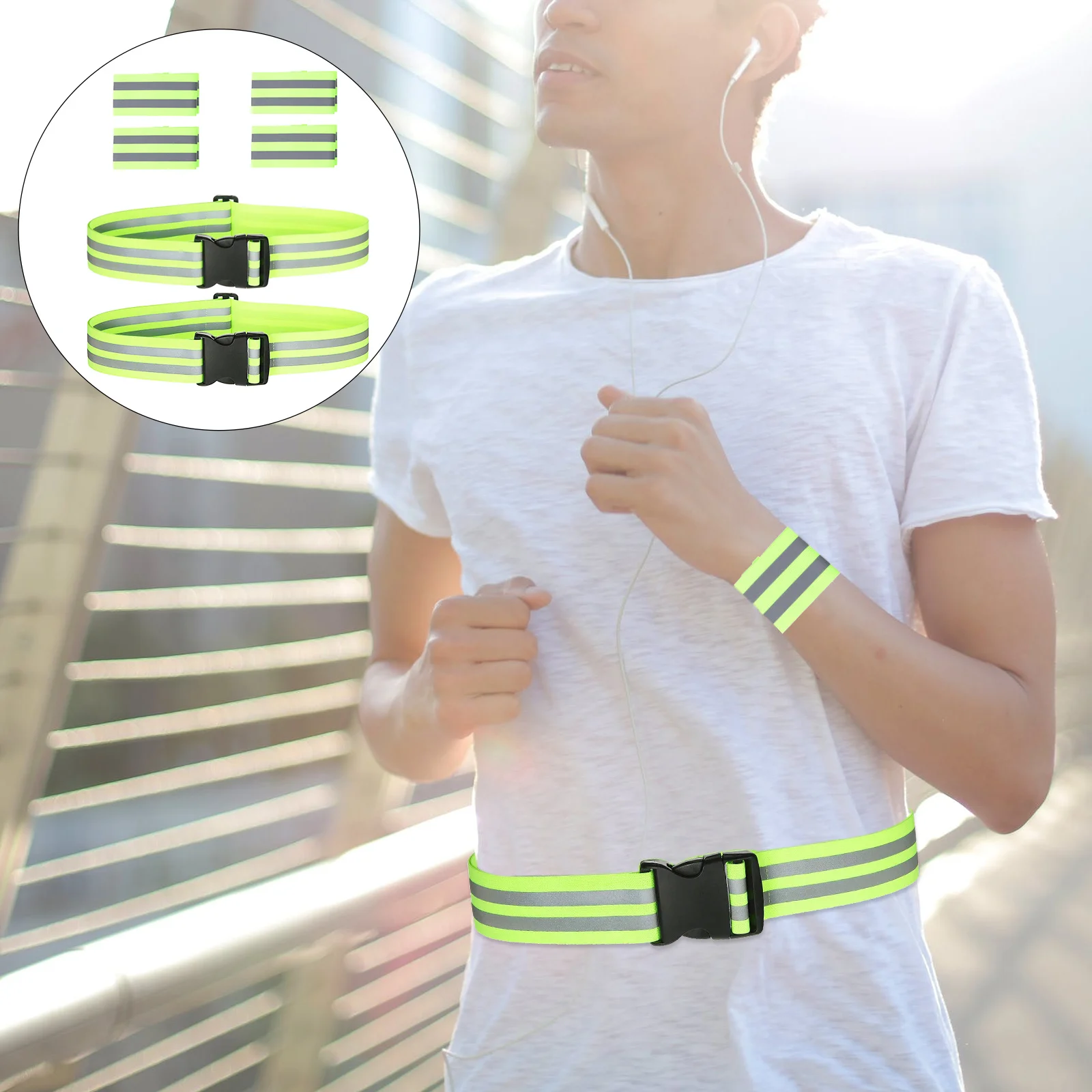 

1 Set Reflective Wrist Bands Safety Gear For Night Running Cycling Walking Workers Police Lightweight Durable Reflective Band
