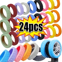 2/24pcs Thicken Texture Silicone Wheels Protector for Luggage Reduce Noise Travel Luggage Wheels Cover Luggage Accessories