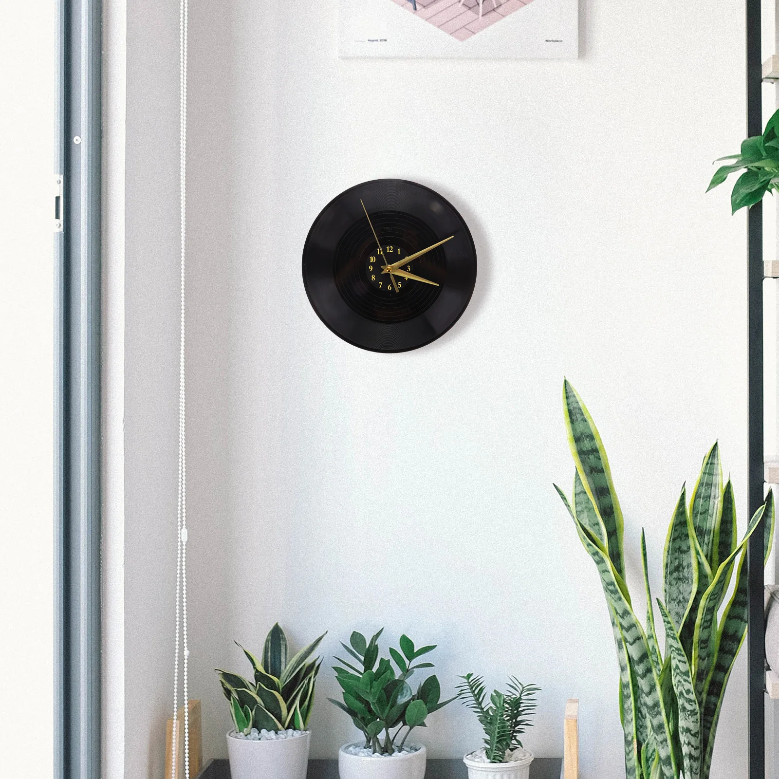 

Vinyl Record Wall Clock Analog Big Clocks for The Vintage Decor Decorative Aesthetic Office Electronic